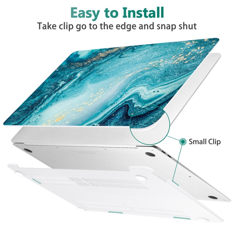 May Chen Compatible with New MacBook Air 13 inch Case 2021, 2020 2019 2018 Release Model: M1 A2337 A2179 A1932, Plastic Hard Shell Case Cover for Mabook Air 13 inch with Retina Dispaly, Blue Marble - Image 5